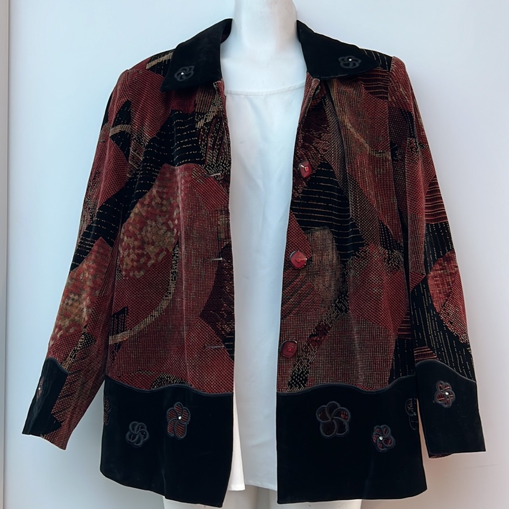 VINTAGE | Velvet Textured Western Blazer